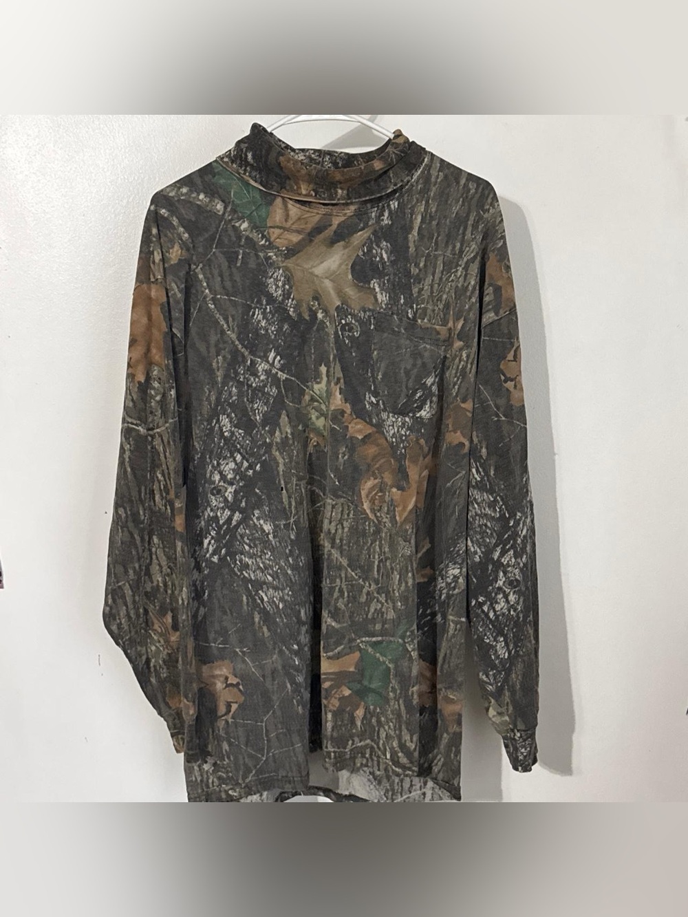 Jerzees Outdoors XL Camo Long Sleeve Pocket Shirt 100% Cotton Hunting Tee